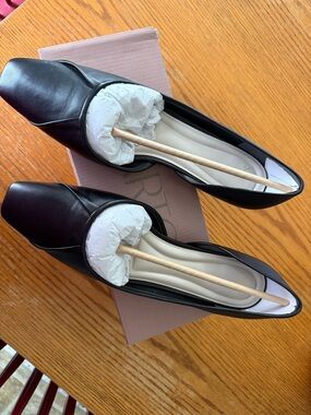 Franco Sarto Black Square-Toe Low Heels